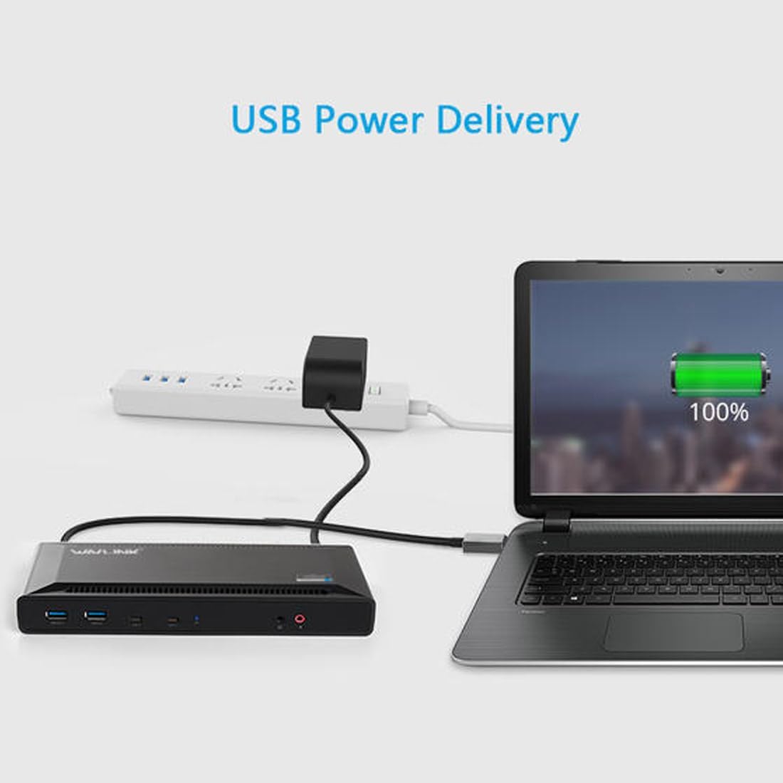 WAVLINK Dual 4K Displays Docking Station with 100W Power Delivery Charging NEW