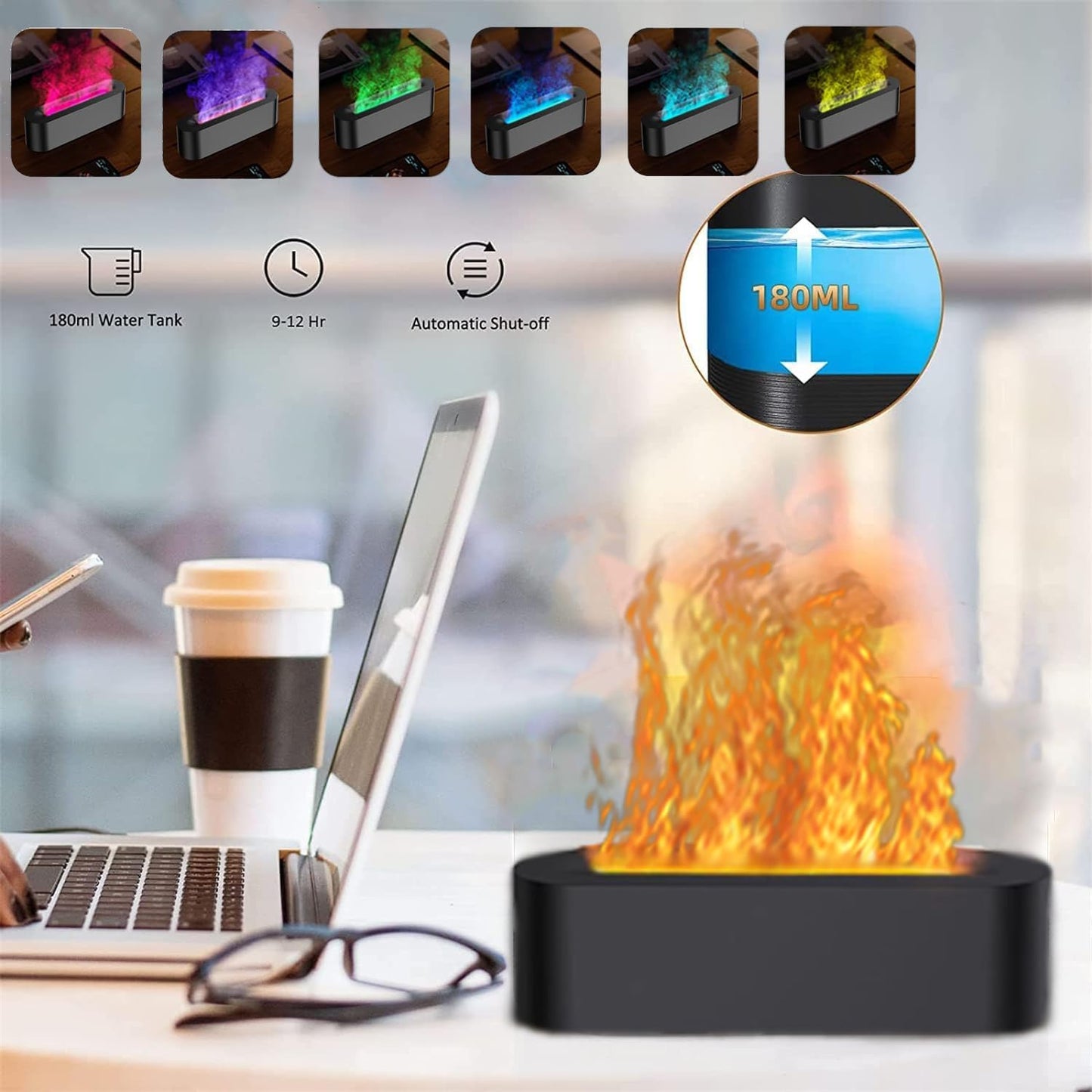 Portable Aromatherapy Diffuser: Noiseless Black Scented Oil Home Decor NEW