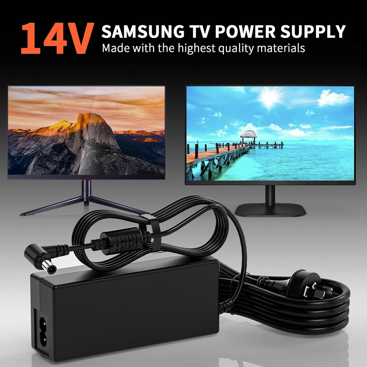 14V 4A Power Supply Adapter for Samsung Monitors in Black DEMO