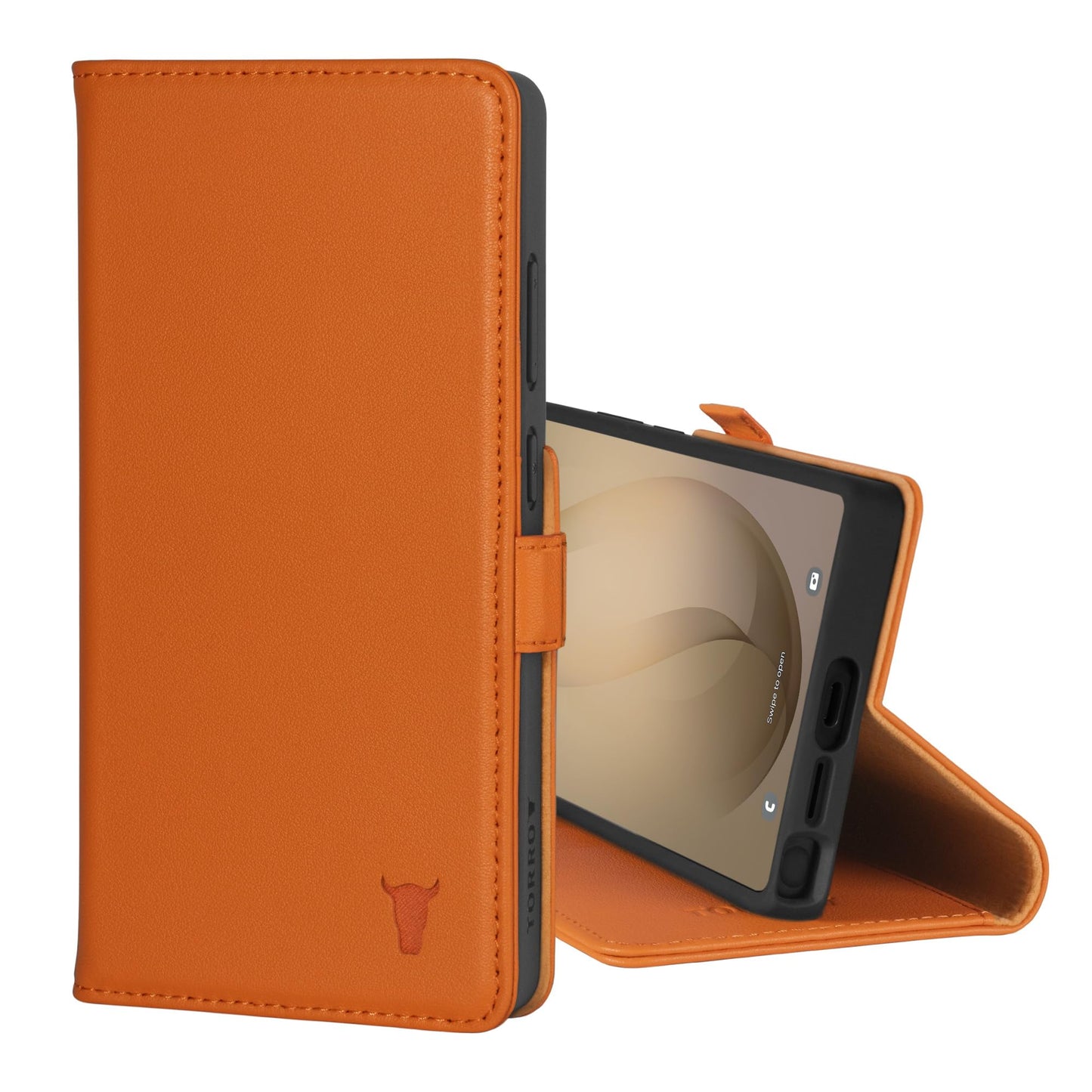 TORRO Leather Flip & Wallet Case for Samsung Galaxy S26 Ultra 5G Orange NEW