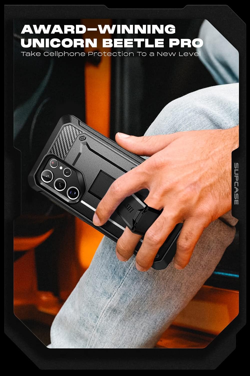 SUPCASE Black Protective Case for Samsung Galaxy S22 Ultra 5G Phone Size DEMO