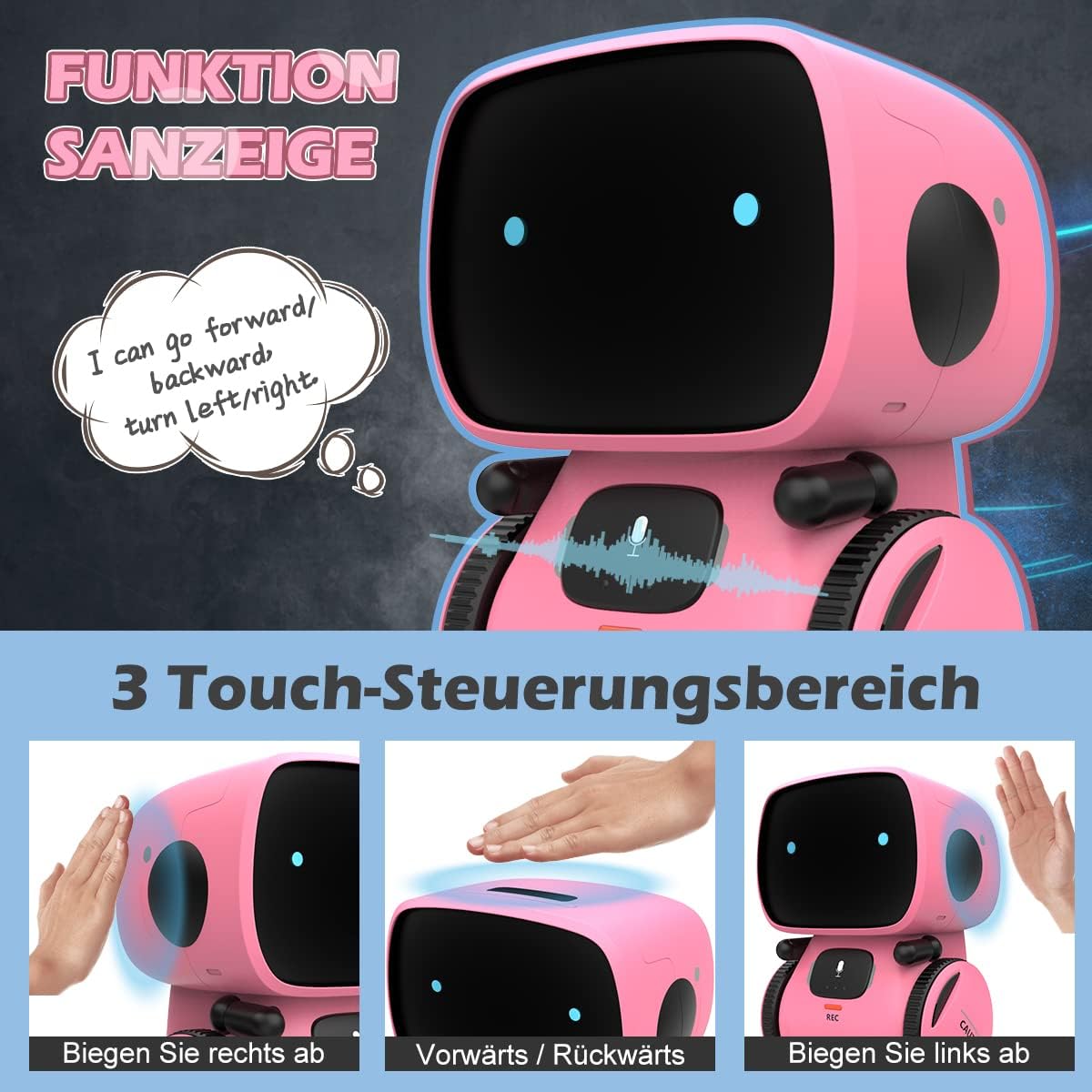 REMOKING Interactive Educational Robots Toy Intelligent Pink 13 cm NEW