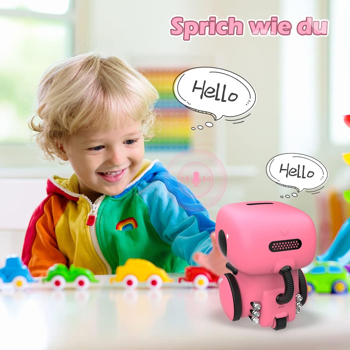 REMOKING Interactive Educational Robots Toy Intelligent Pink 13 cm NEW