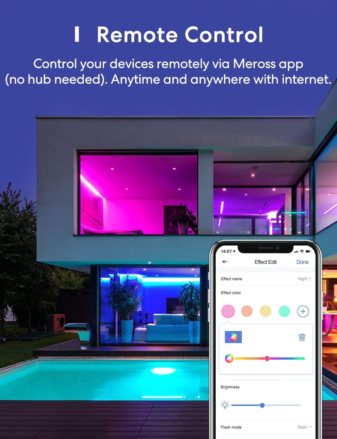 meross 16.4ft LED Strips WiFi RGB LED Strip Lights, HomeKit Compatible, NEW