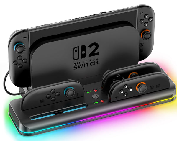 Black Joy-Con Controllers Gamepad Charging Dock Station for Nintendo Switch NEW
