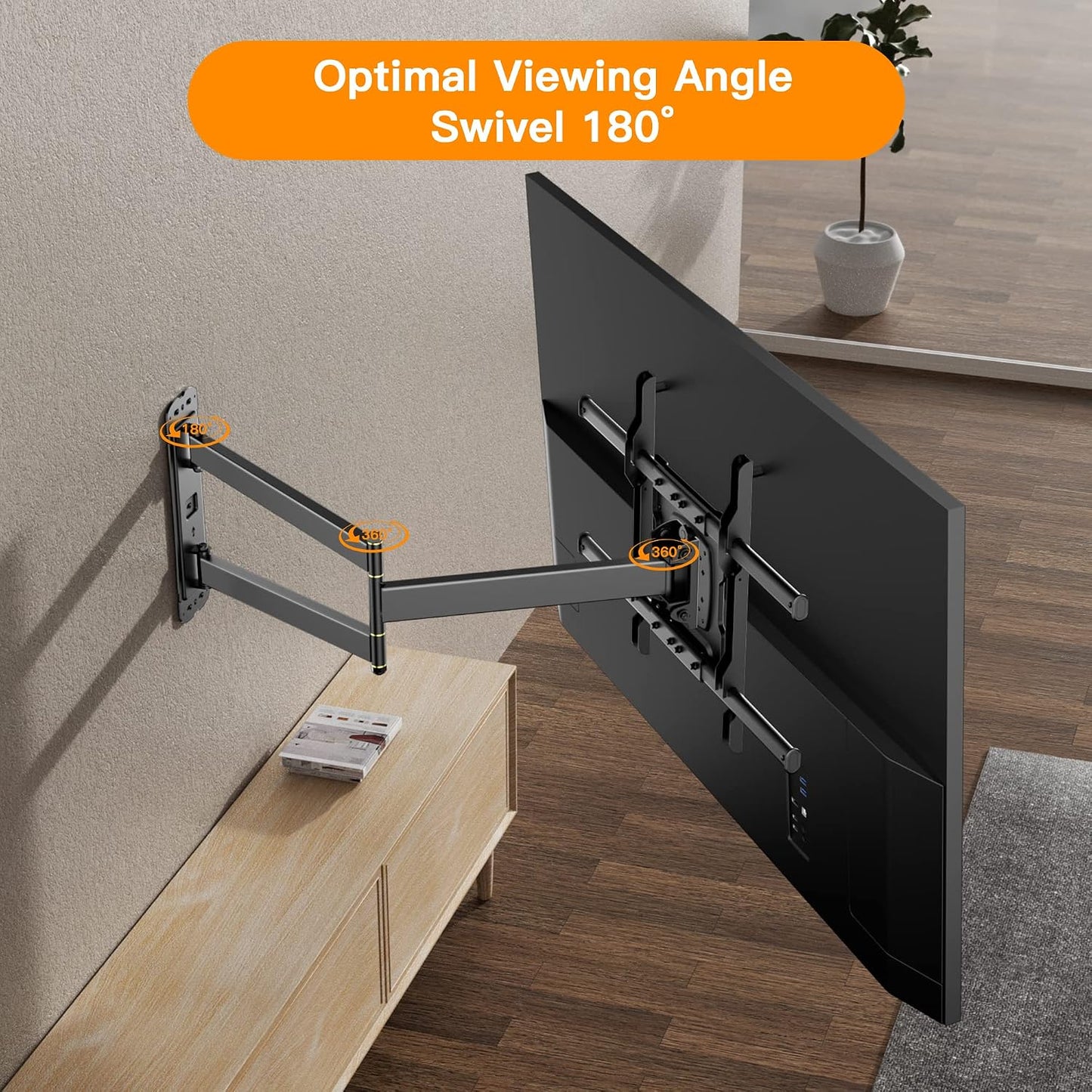 FORGING MOUNT Full Motion TV Wall Bracket for 32-70 Inch TVs, Black, Tilt DEMO