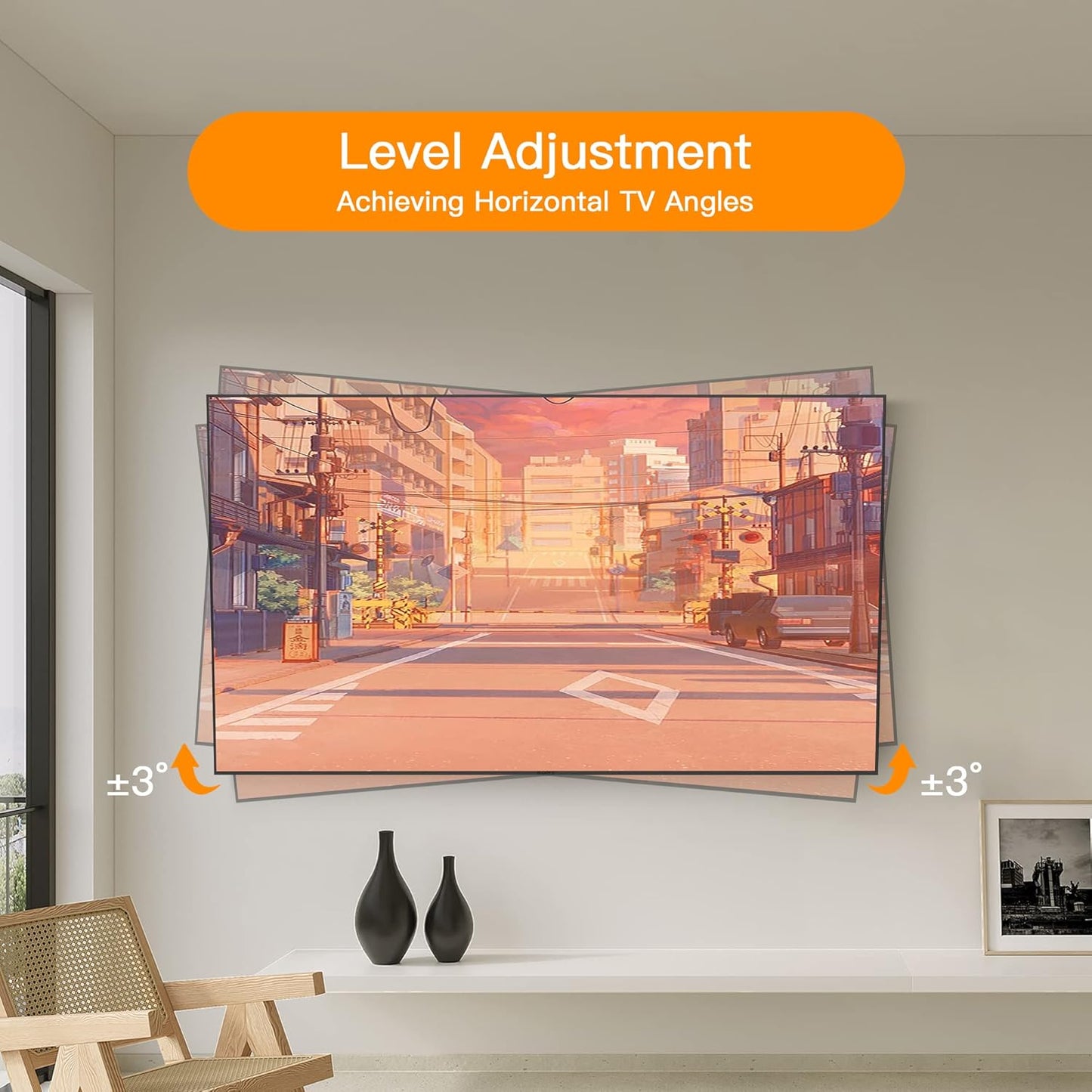 FORGING MOUNT Full Motion TV Wall Bracket for 32-70 Inch TVs, Black, Tilt DEMO
