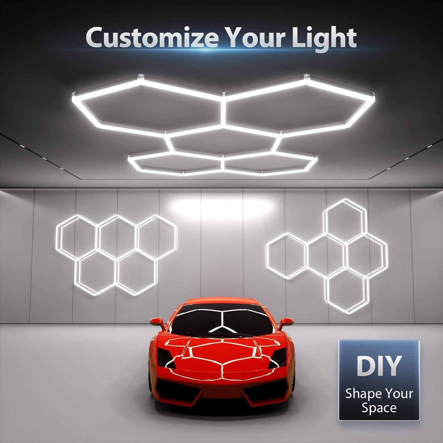 5 Hex Bright Clear Lighting Garage Lights 192W 23050LM 6500K - High Lumen DEMO