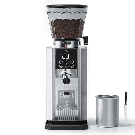 Electric Conical Burr Coffee Grinder 45 Precision Grind Settings Silver NEW
