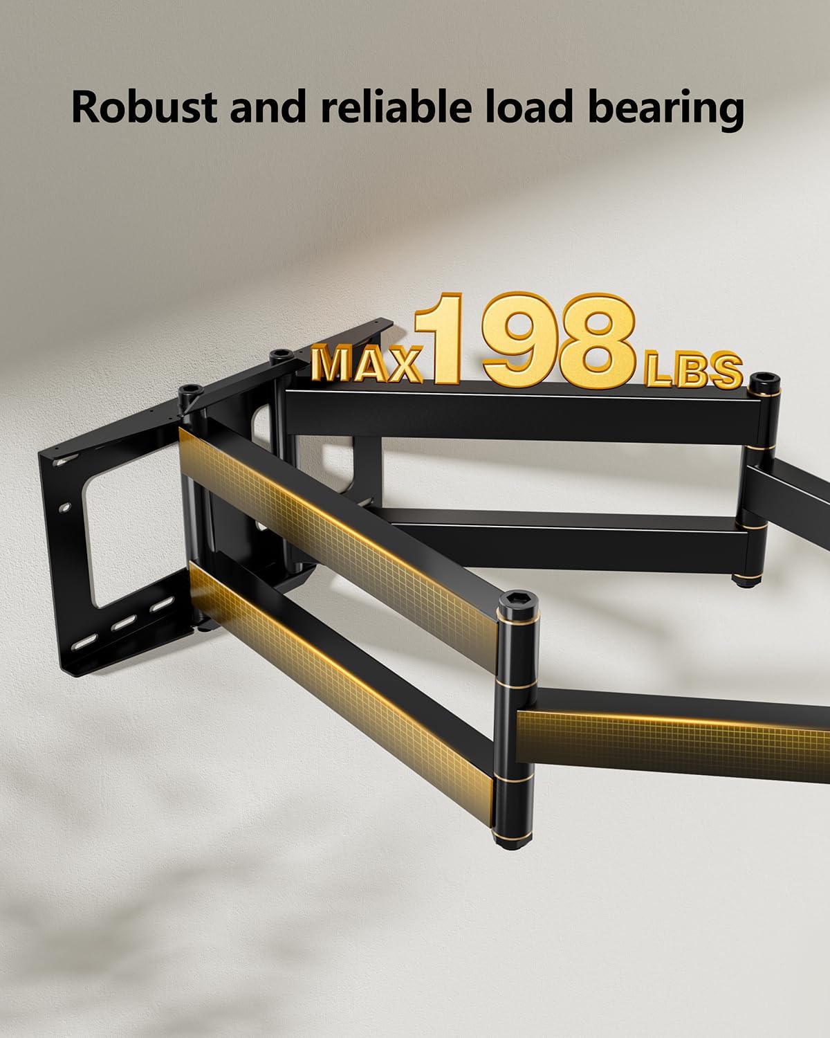 FORGING MOUNT Heavy Duty TV Wall Bracket for 50-90 Inch TVs, Black, Sturdy DEMO