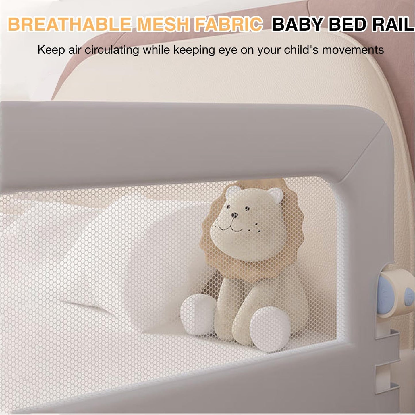 Foldable Toddler Bed Rails Safety Guard Fence Protector Grey Size 1.8 M NEW