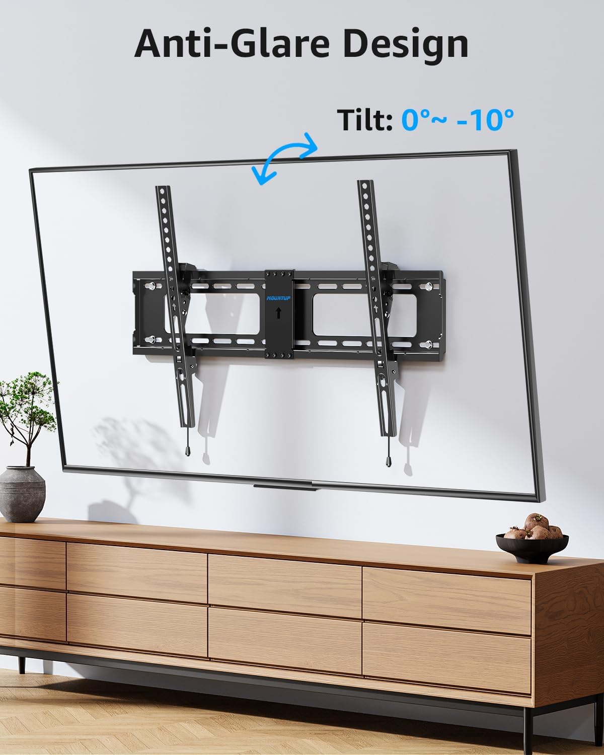 MOUNTUP TV Wall Mount Bracket Tilting for 37-82 Inch Flat Screen TVs Black NEW