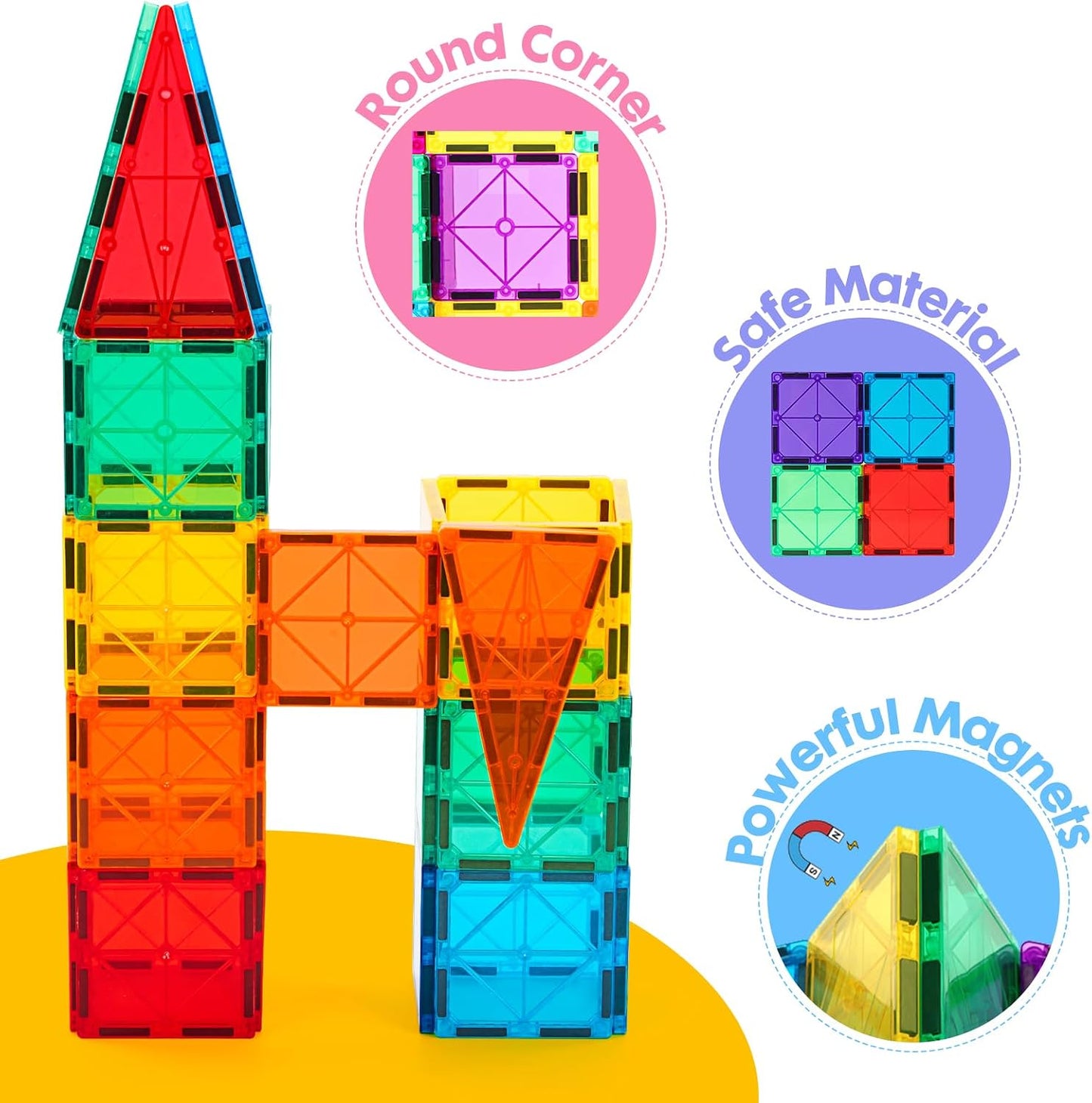 Gemmicc Kids Magnetic Building Blocks Deluxe Tiles Set 136pcs Multicolour NEW