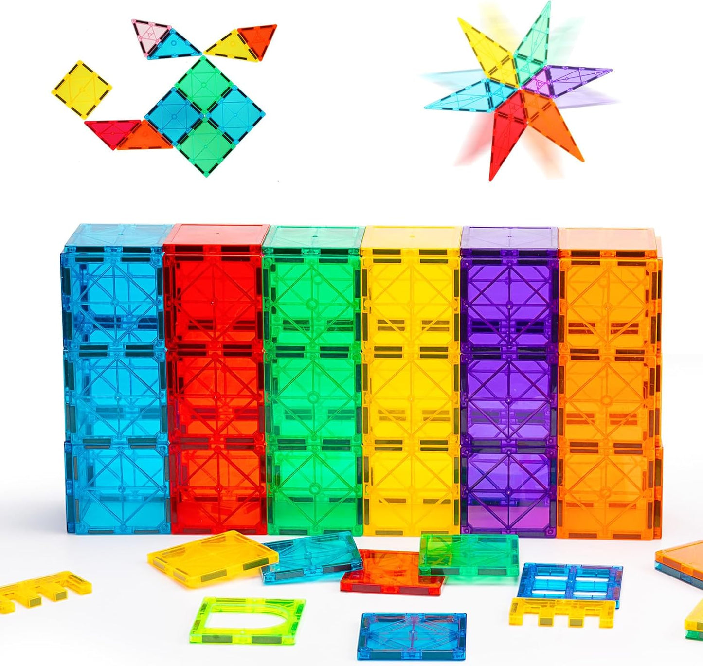 Gemmicc Kids Magnetic Building Blocks Deluxe Tiles Set 136pcs Multicolour NEW