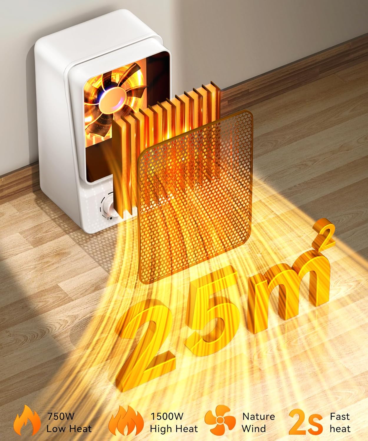 STORM HERO 1500W/750W Portable Electric Space Heater Household Heating DEMO