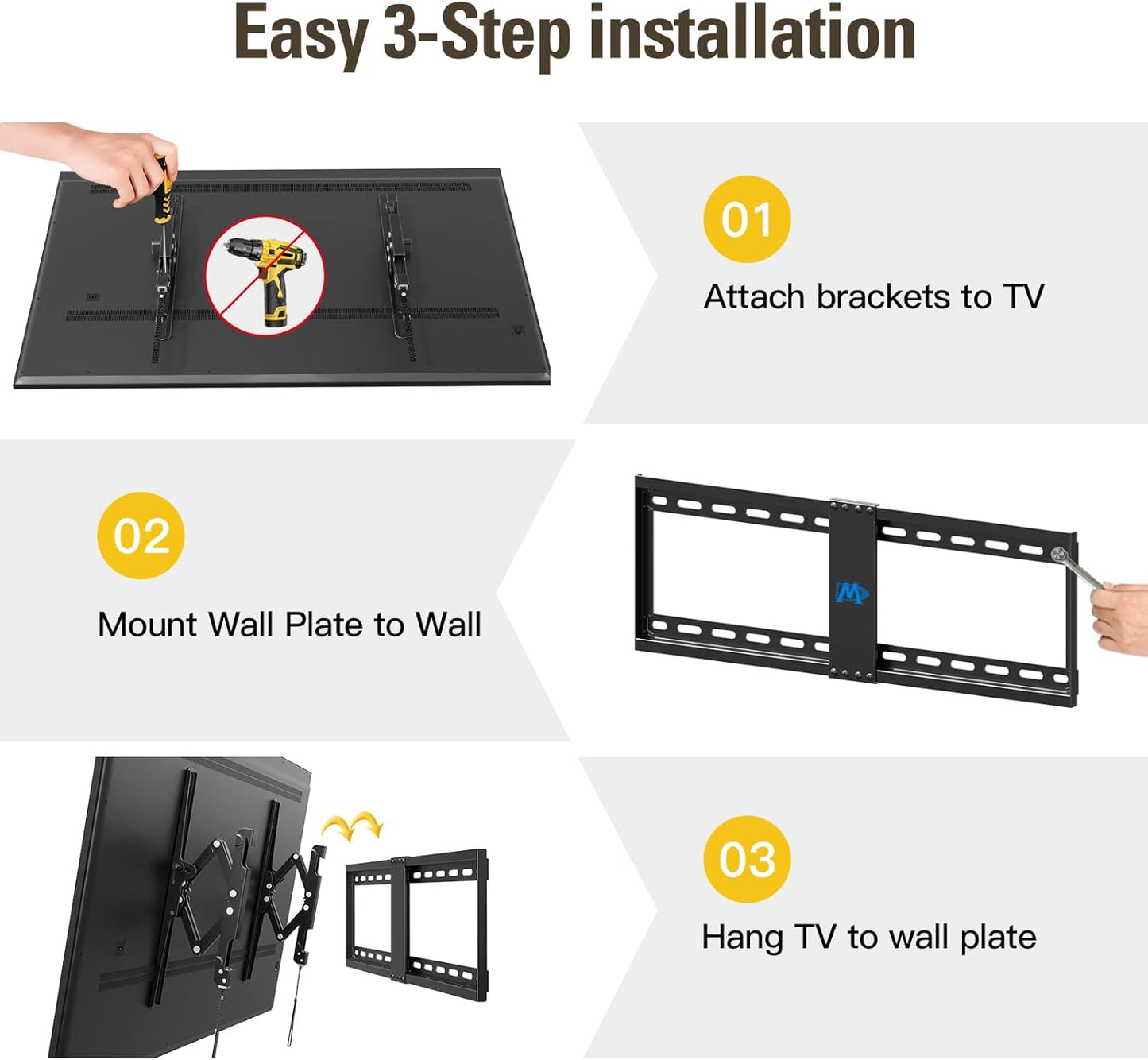 Mounting Dream 42-90 Inch TV Wall Mount Bracket - Black Adjustable Ceiling DEMO