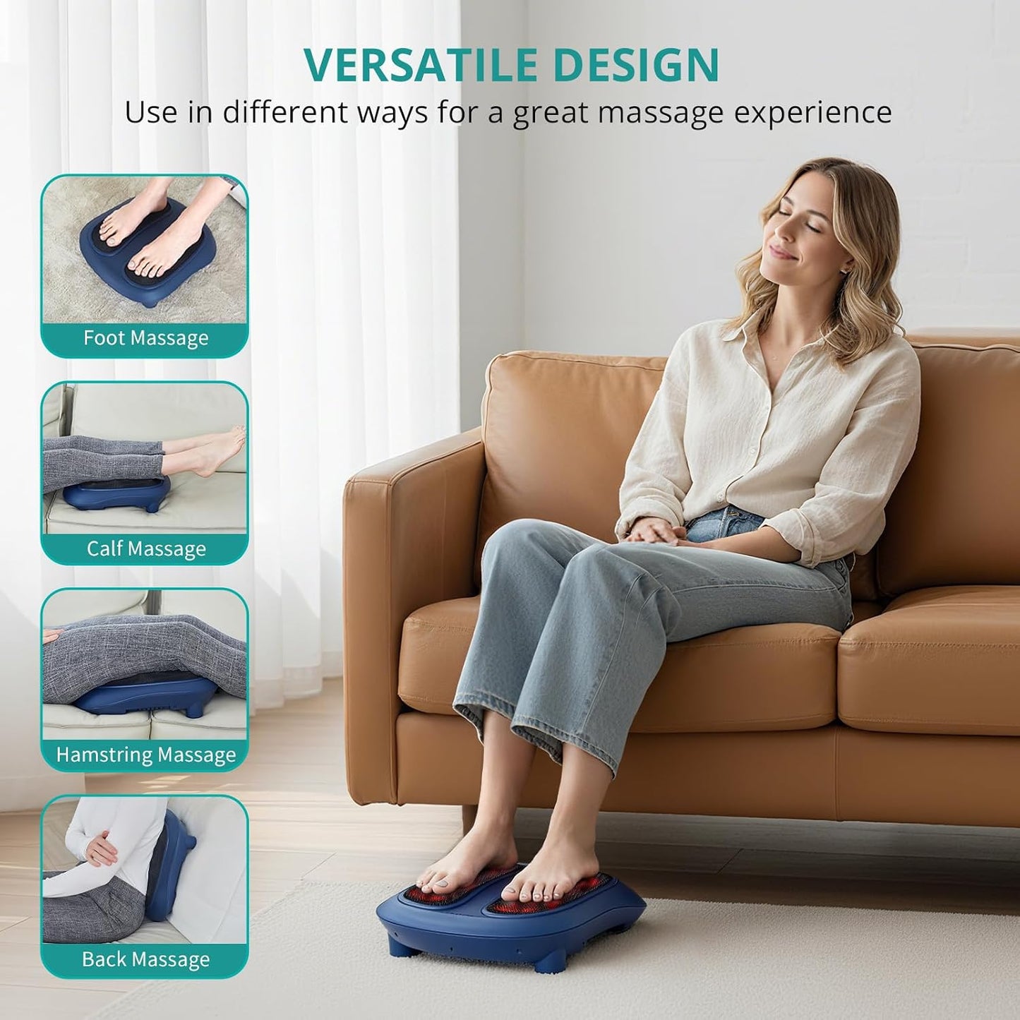 Nekteck Electric Foot Spa Massager with Heat & Shiatsu Therapy, Blue DEMO