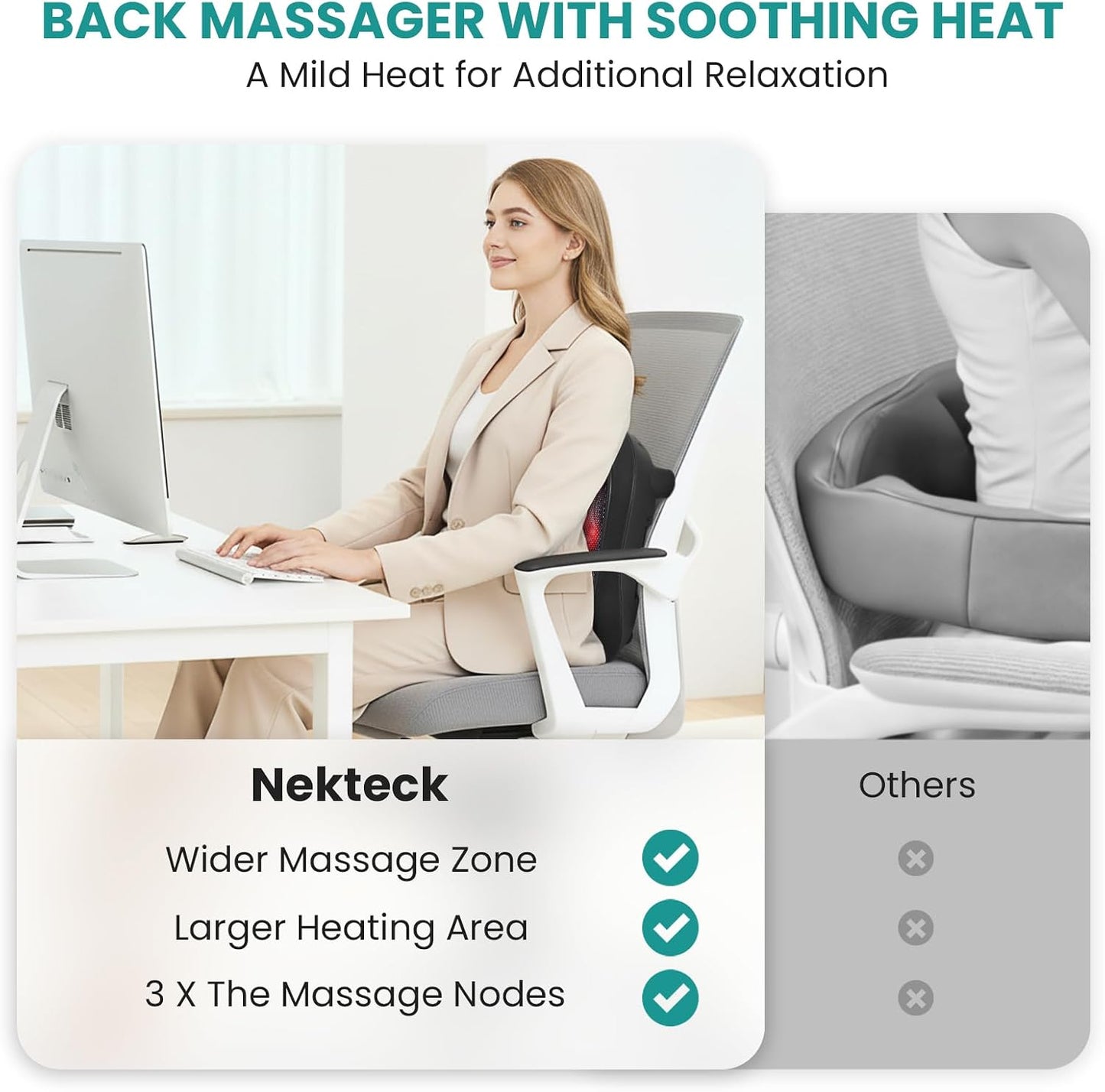 Nekteck Shiatsu Heated Electric Kneading Foot Massager with Heat Black DEMO