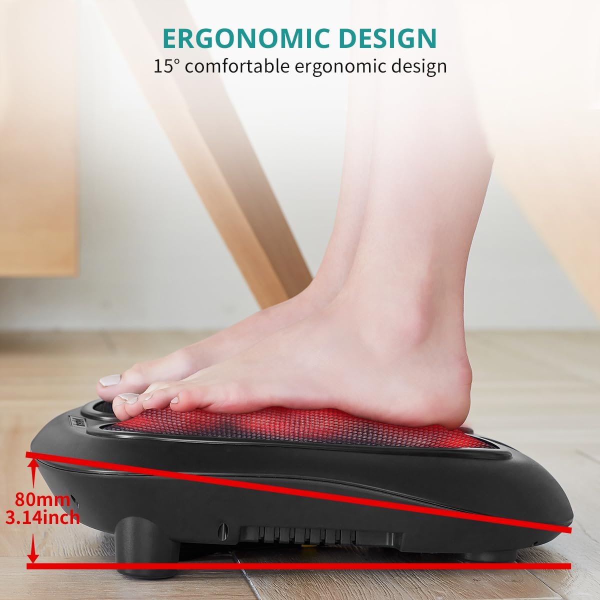 Nekteck Shiatsu Heated Electric Kneading Foot Massager with Heat Black DEMO