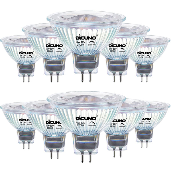 DiCUNO 12V LED Bulbs Dimmable LED Spotlight Bulb, 6W Warm White 2700K, for NEW