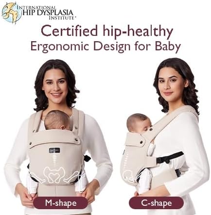 Momcozy Ergonomic Baby Carrier Lightweight Cozy Khaki for 7-44 lbs Infants NEW