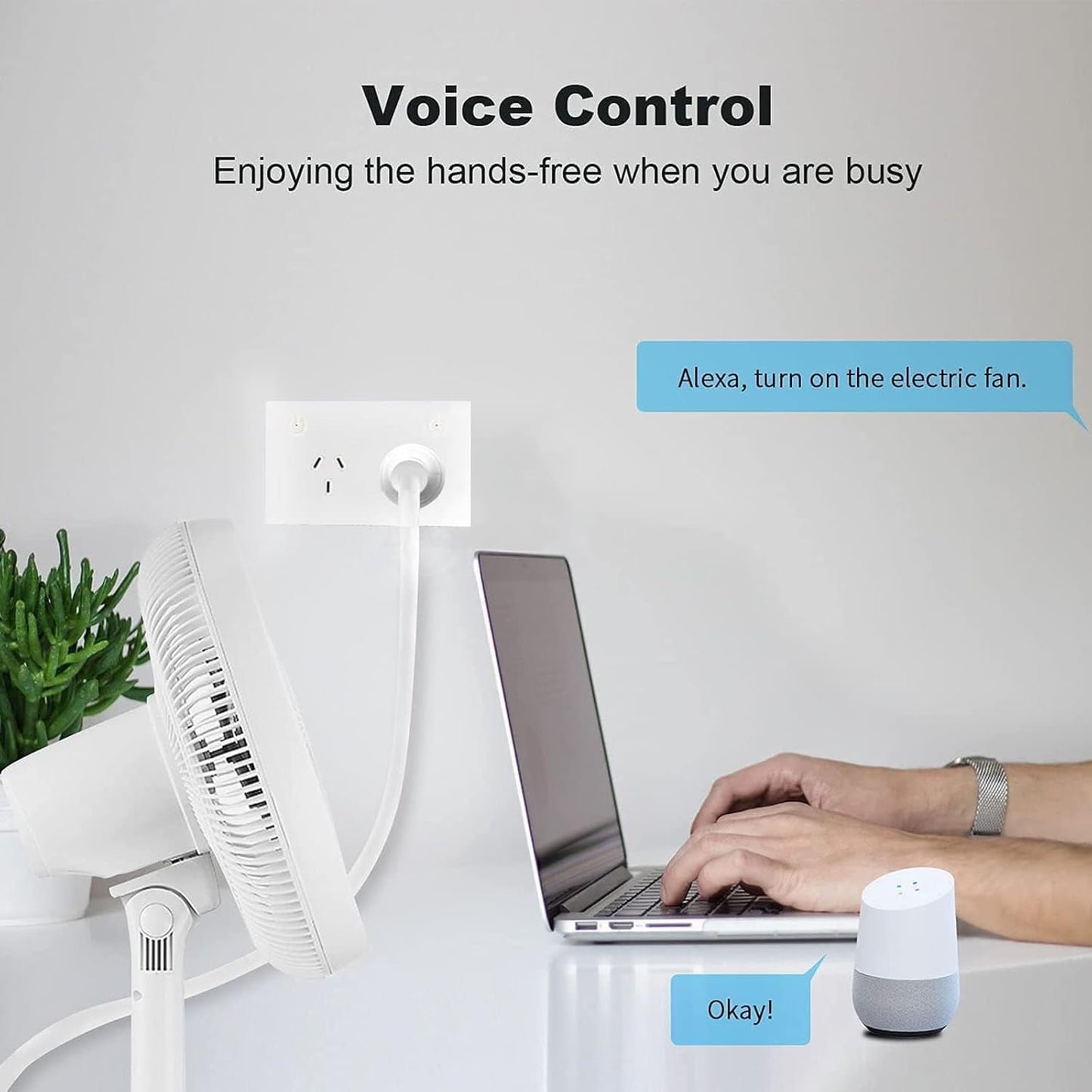 Smart Wall Outlet Socket Power Strip with 4 USB Charging Ports, White Size NEW
