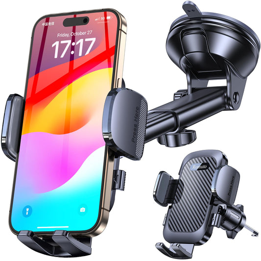 Romuto Strongest Suction Carbon Fiber Dash-Mounted Phone Holder for Cars NEW