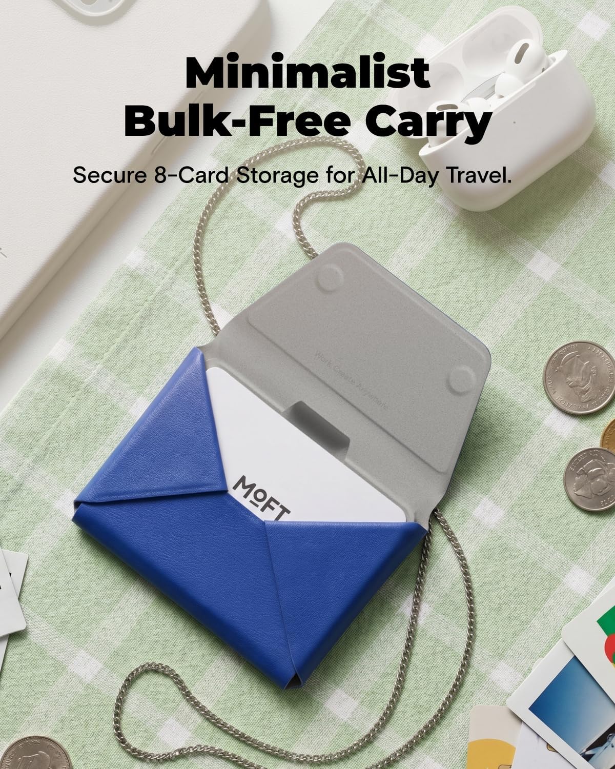 MOFT Slim Magnetic 8-Card Adhesive Wallet Holder in Jet Black - Minimalist NEW