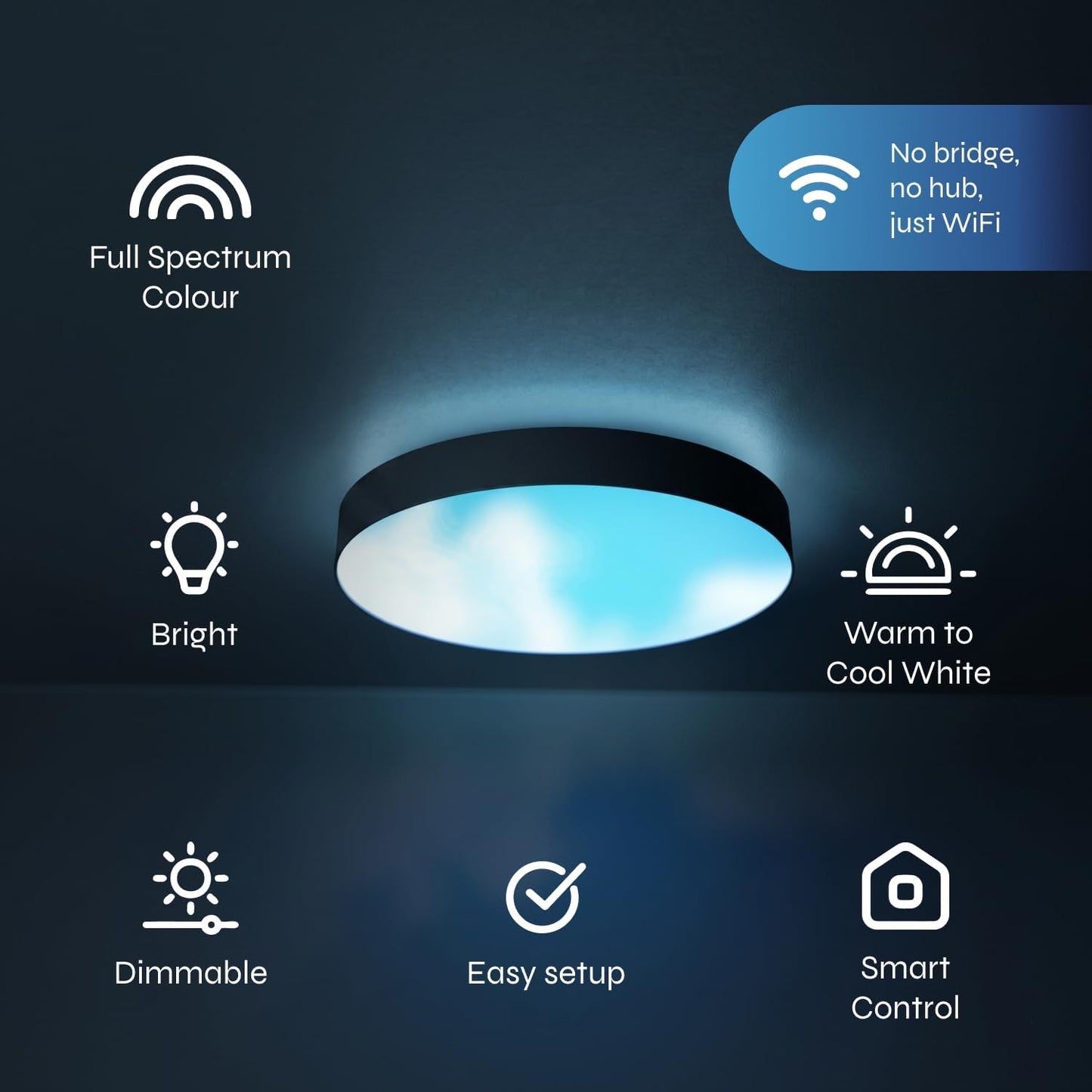LIFX Smart LED Ceiling Light Dimmable White with Sunrise & Cloud Effect DEMO