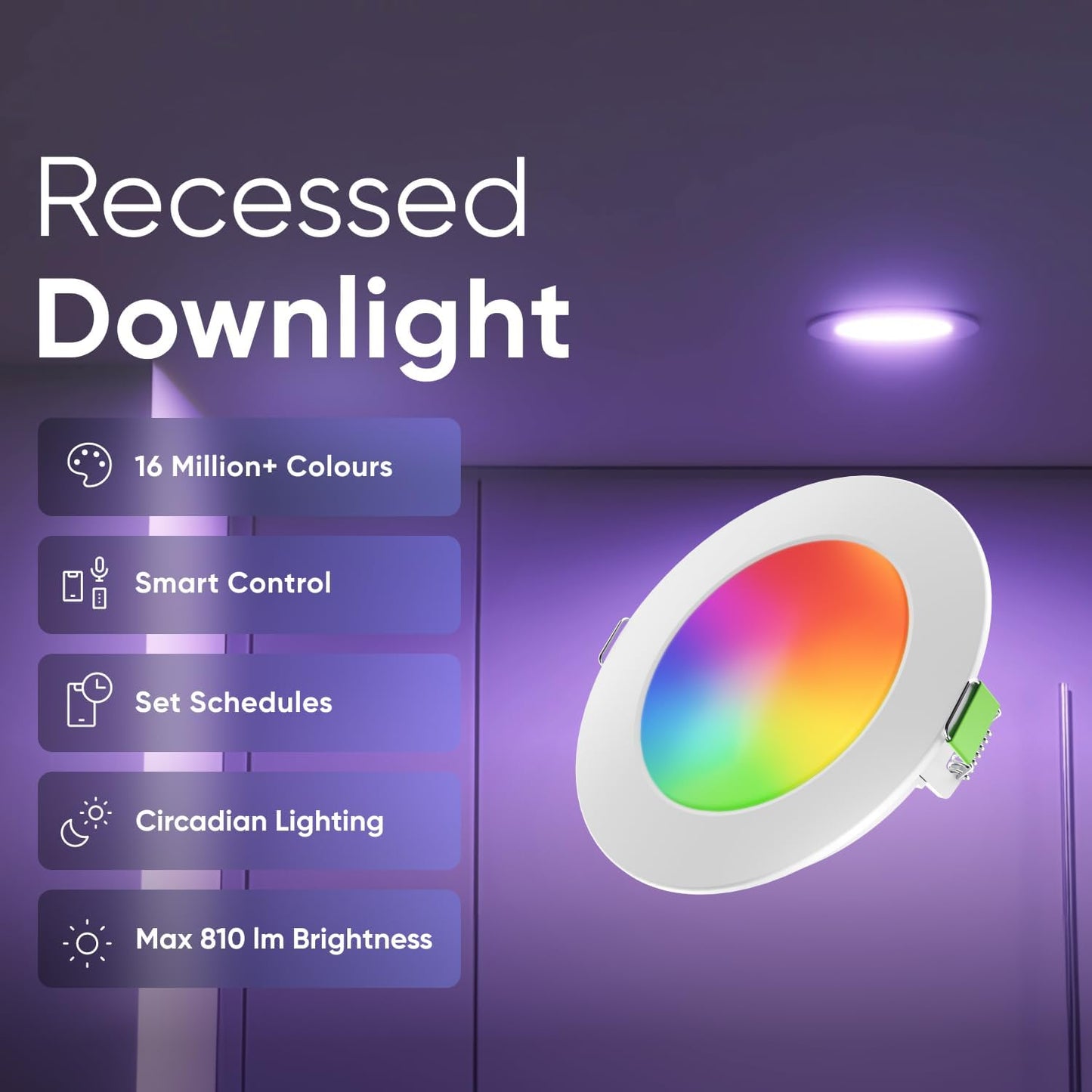 Nanoleaf Essentials Smart LED Multicolor Recessed Ceiling Lights 4 Pack DEMO