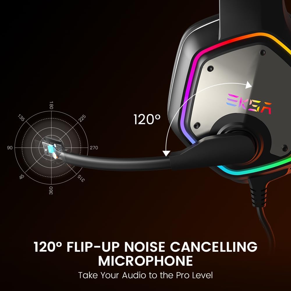 EKSA Wired PC Headsets Gaming Headphones with Microphone for Computers DEMO