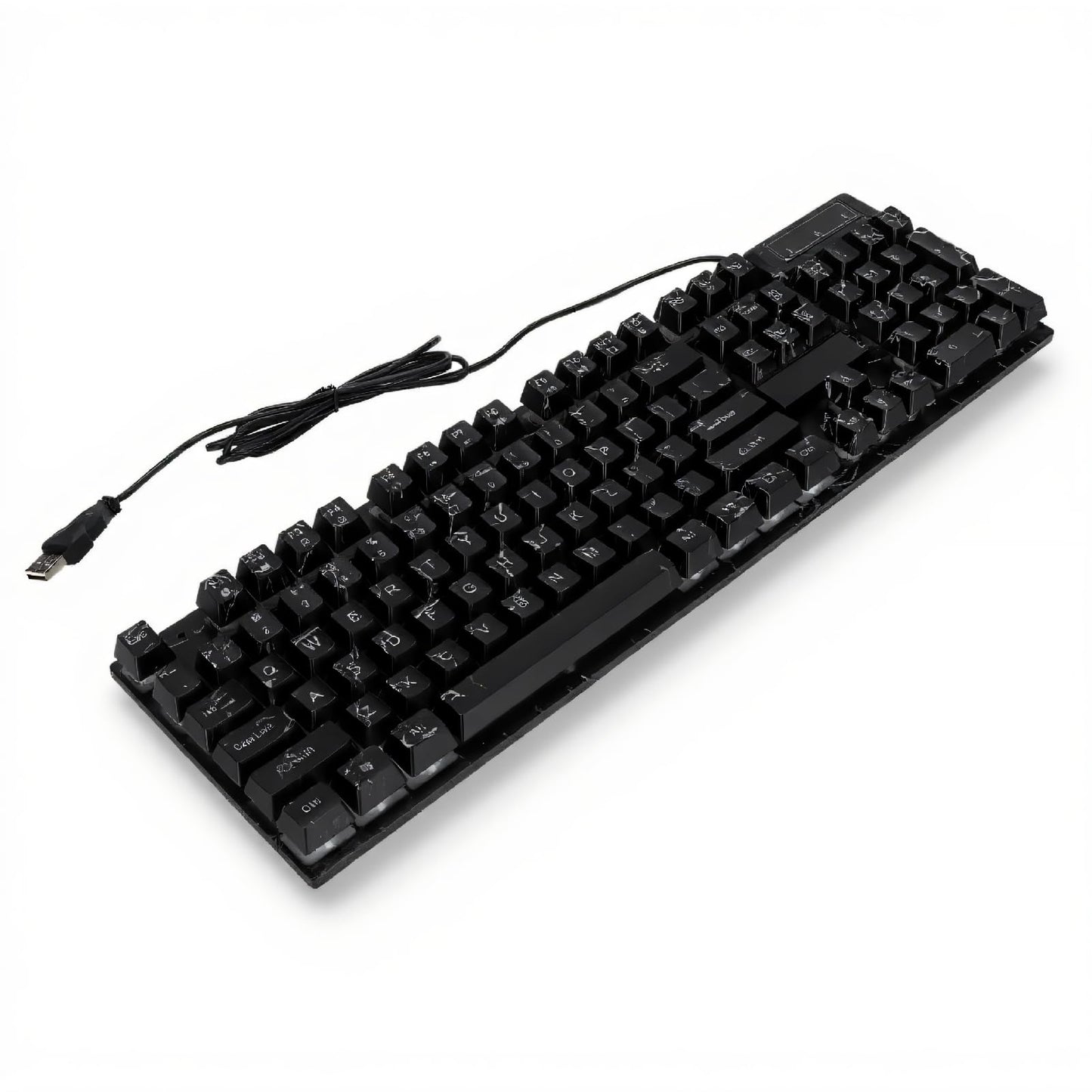 GOWENIC Full Sized RGB Backlit Wired Gaming Keyboard 104 Keys Black Size DEMO