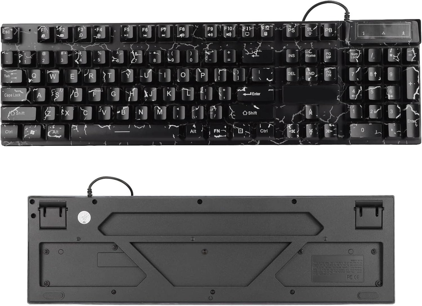 GOWENIC Full Sized RGB Backlit Wired Gaming Keyboard 104 Keys Black Size DEMO