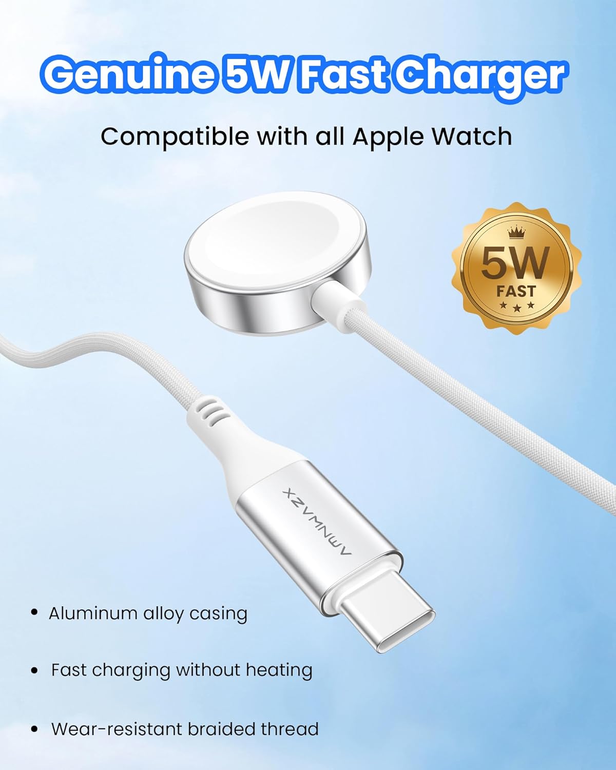 5W USB-C Fast Charging Dock for Apple Watch Series Ultra2, Ultra White 1m DEMO