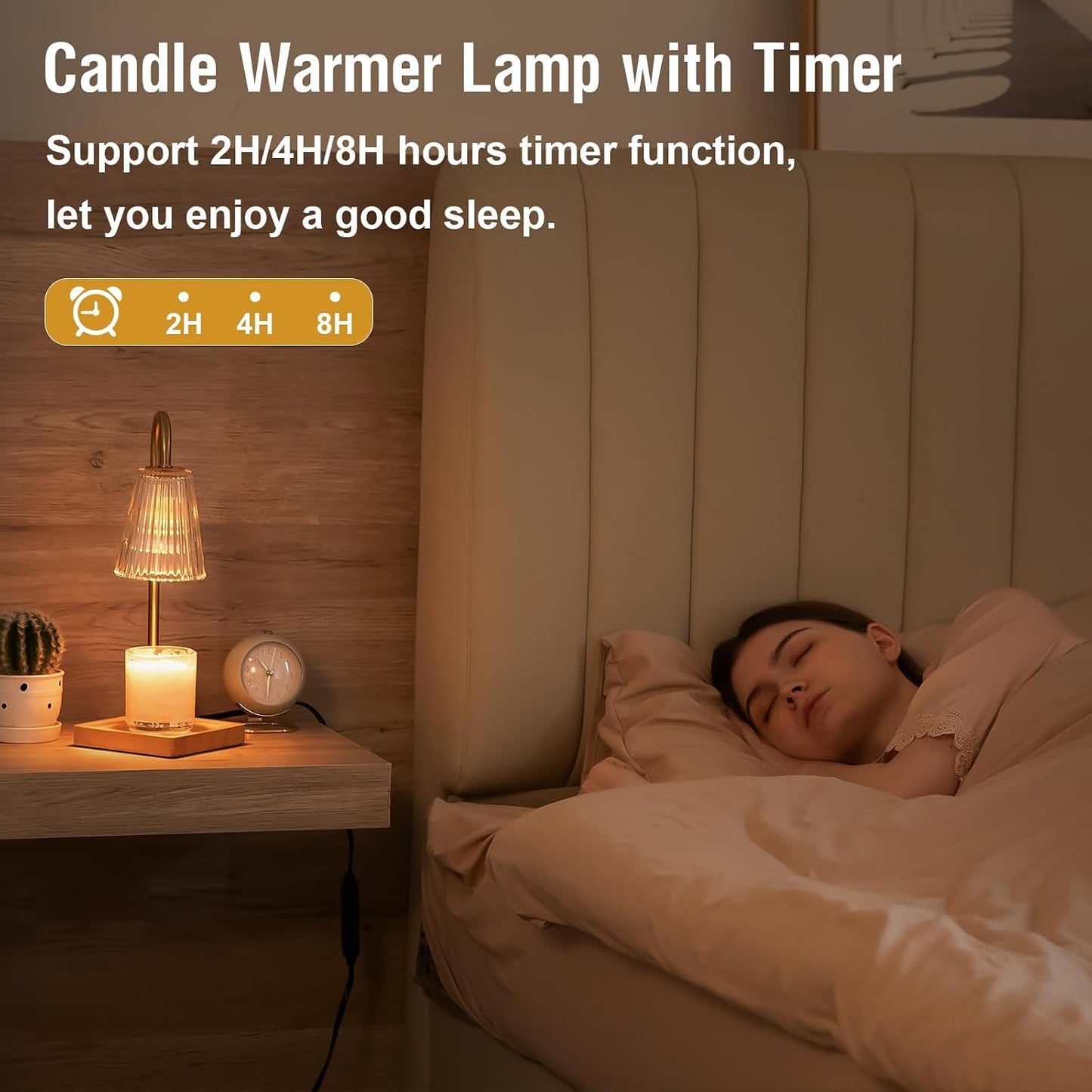 General Dimmable Candle Warmer Lamp with Timer for Home Decor Aluminum Gold NEW