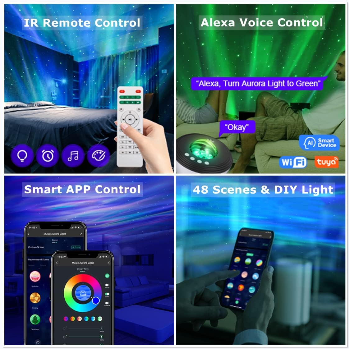 Mesmerizing Aurora Night Lights Galaxy Projector with Smart App Control & DEMO