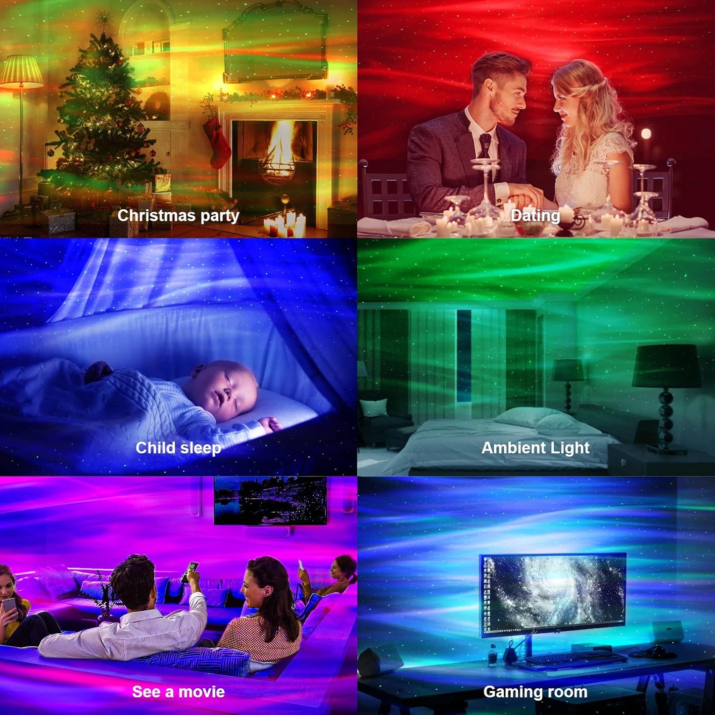 Mesmerizing Aurora Night Lights Galaxy Projector with Smart App Control & DEMO