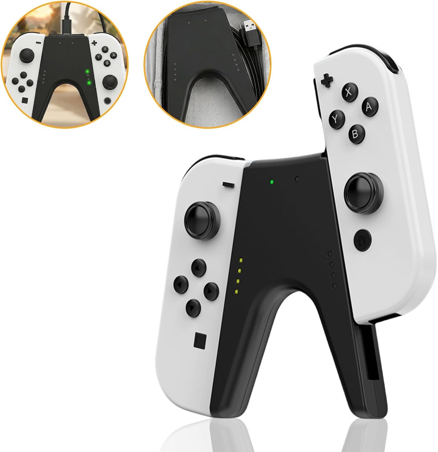 Ergonomic Charging Controllers Controller Grip Handle for Nintendo Switch, NEW