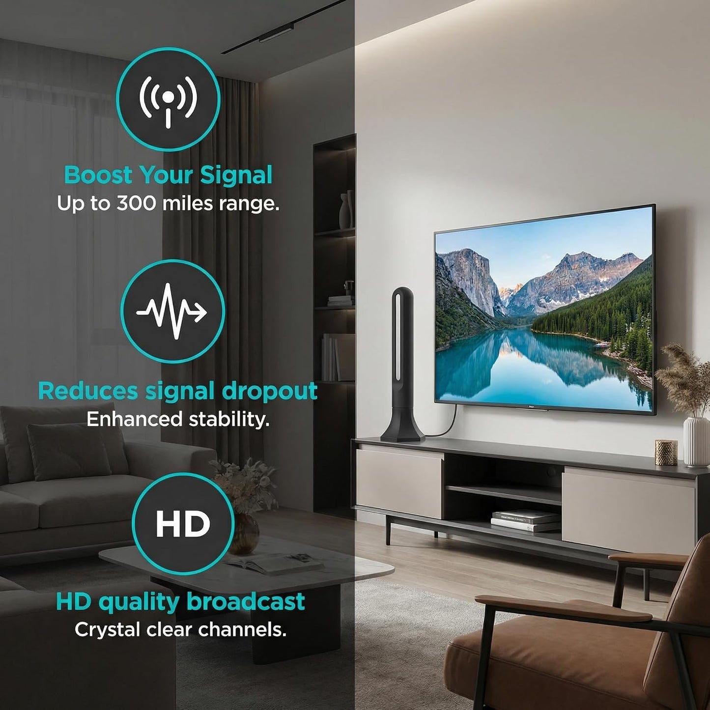 High-Performance HD TV Antennas TV Antenna: Indoor Outdoor Long Range DEMO