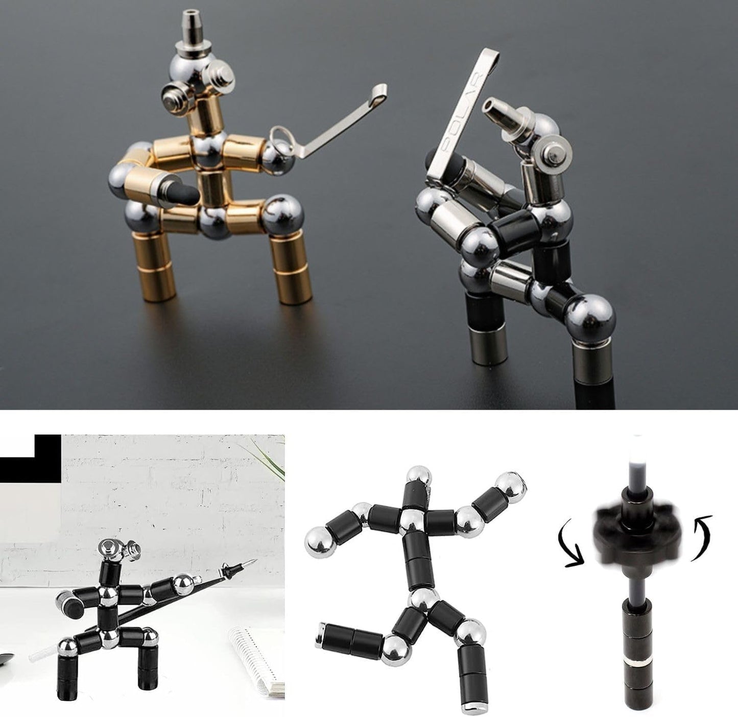 Retractable Gel Ink Rollerball Pens Stress Relief Fidget Toys for Adults in NEW
