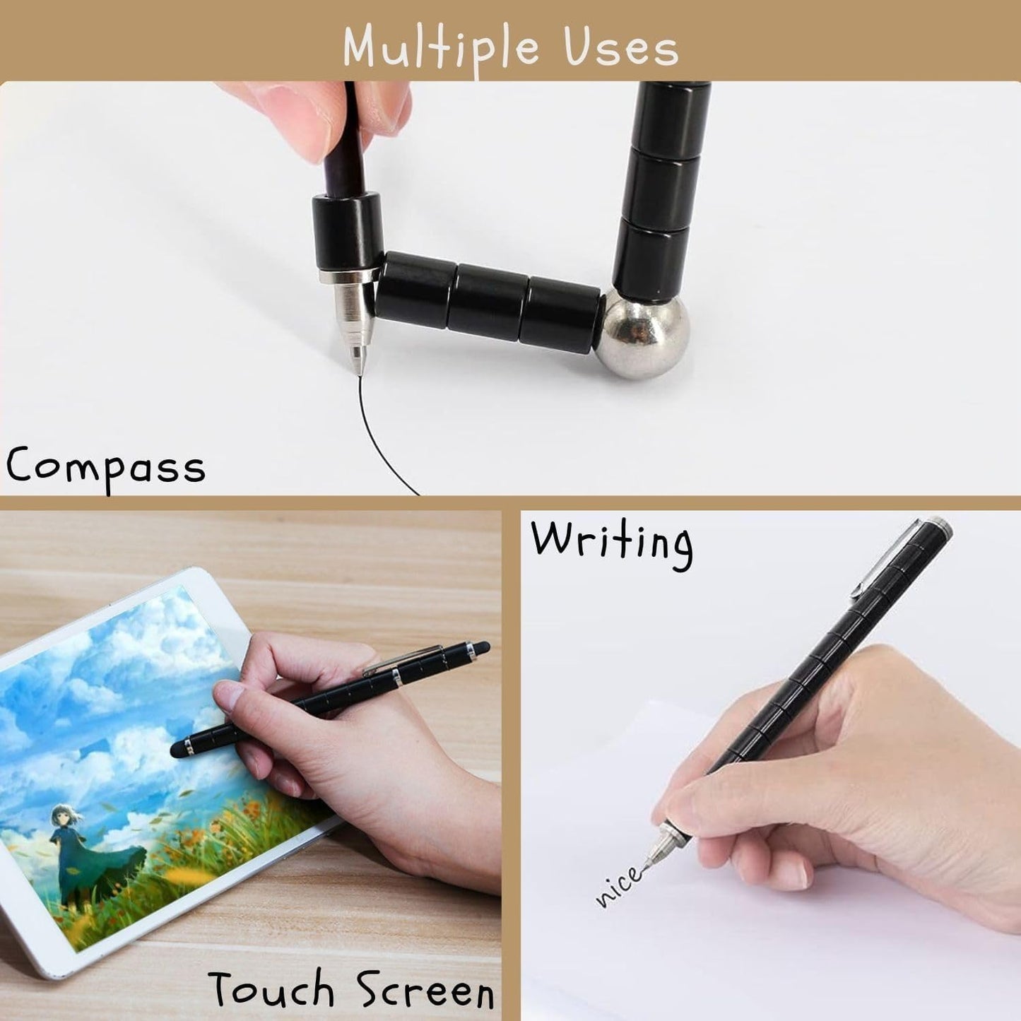 Retractable Gel Ink Rollerball Pens Stress Relief Fidget Toys for Adults in NEW
