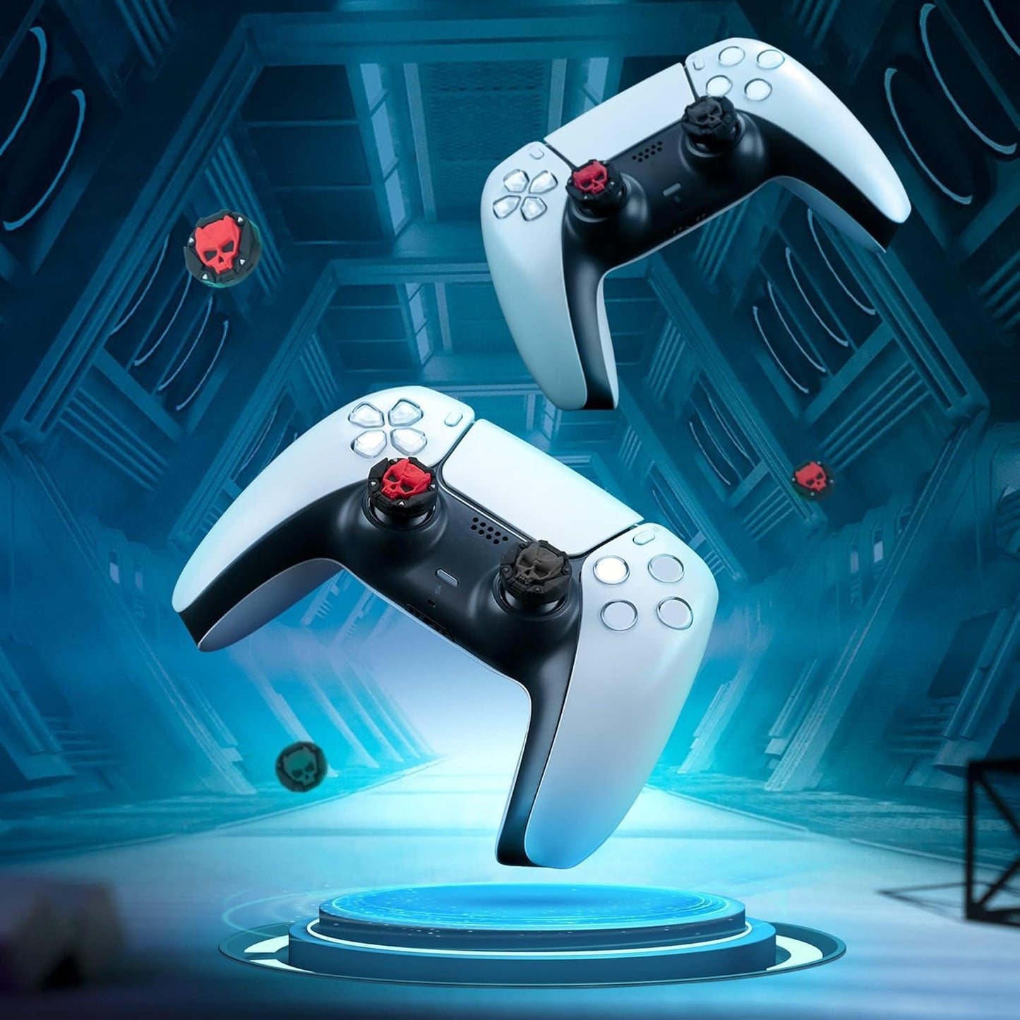 GeekShare Skull Thumb Grip Caps Thumbsticks Cover Set for PS5 Gaming NEW