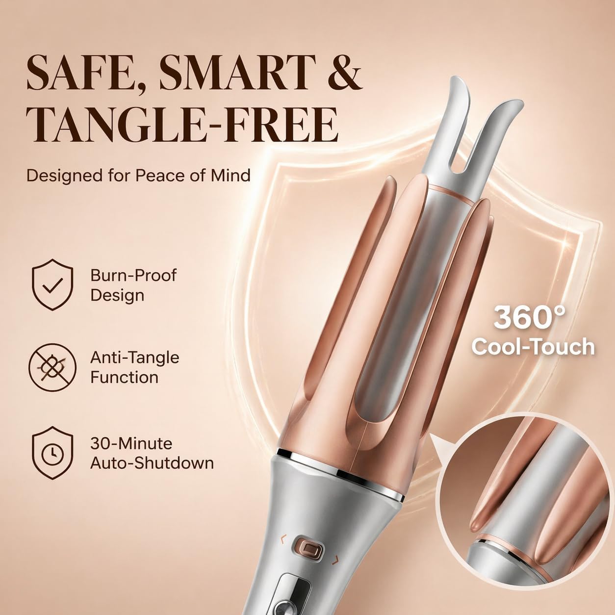 32mm Ceramic Tourmaline Curling Tongs in Gold, 5.1 cm Barrel Size Size 5.1 DEMO