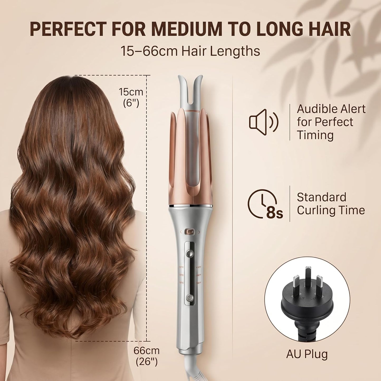 32mm Ceramic Tourmaline Curling Tongs in Gold, 5.1 cm Barrel Size Size 5.1 DEMO