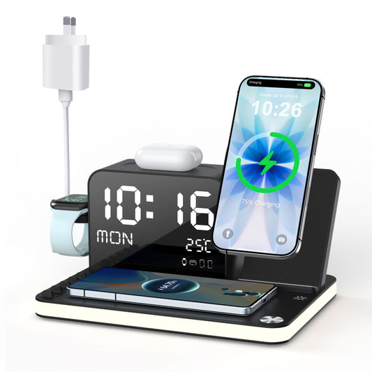 BLKE Wireless Charging Station with Clock Night Light Induction Charger DEMO