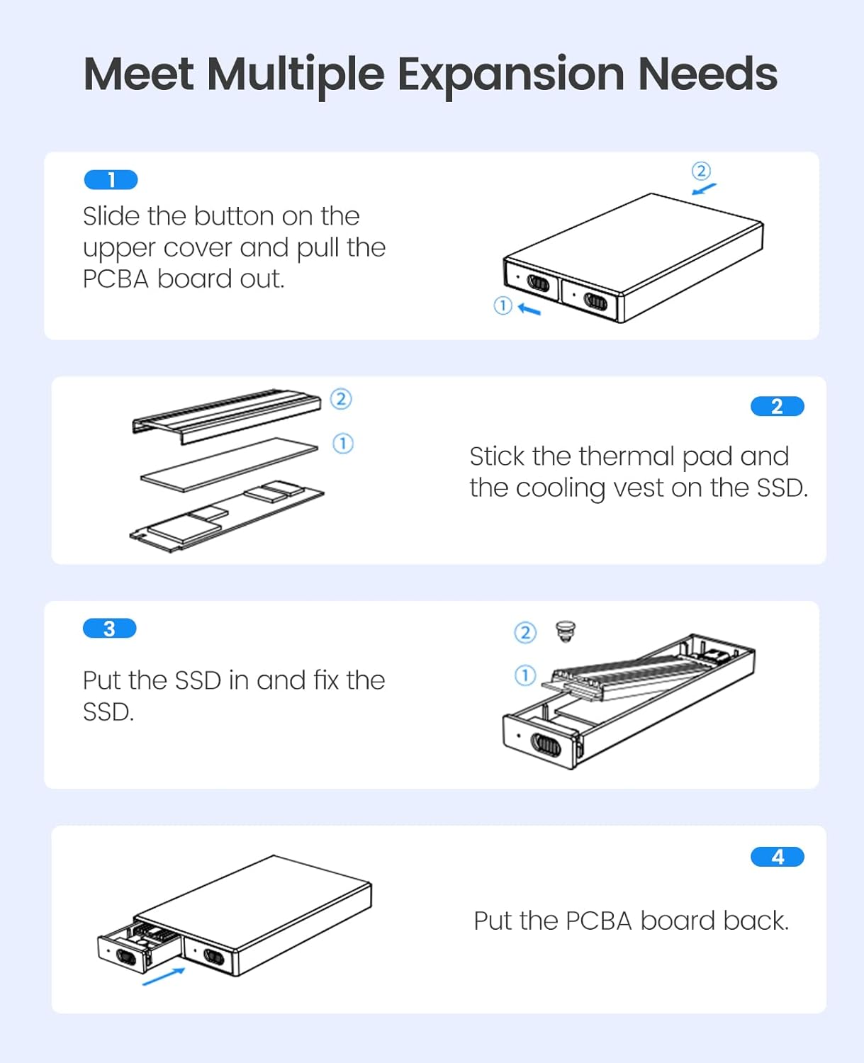 ORICO M.2 Enclosures NVMe SSD Enclosure USB-C Adapter - Aluminium Silver DEMO