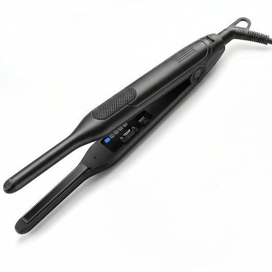 Flat Iron Hair Straightener for Short Pixie Cut Hairstyles Black 0.3 Inches DEMO