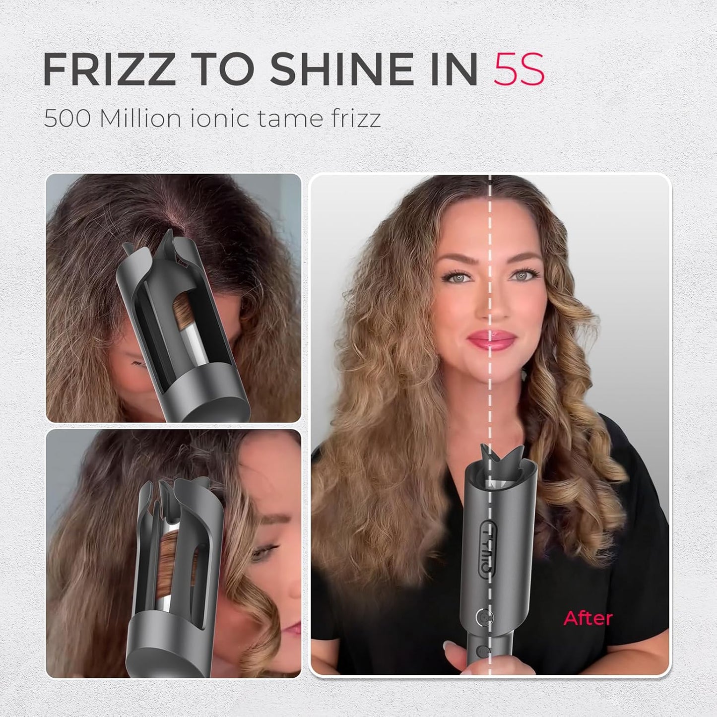 TYMO 25mm Automatic Ceramic Curling Iron for Beach Waves & Loose Curls Size NEW