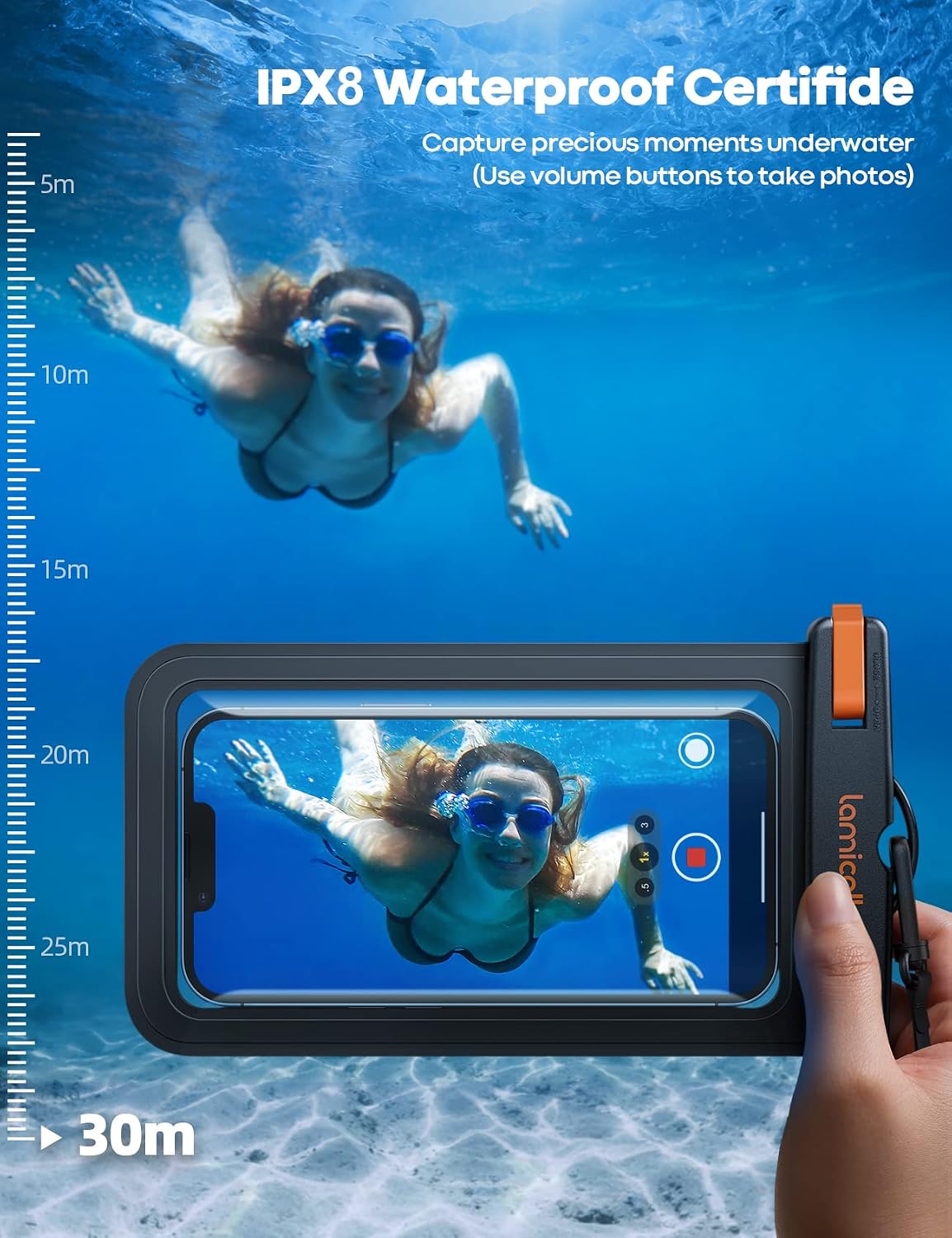 Lamicall Waterproof Pouches Pouch Case IPX8 Heavy Duty Lockable Bag for NEW