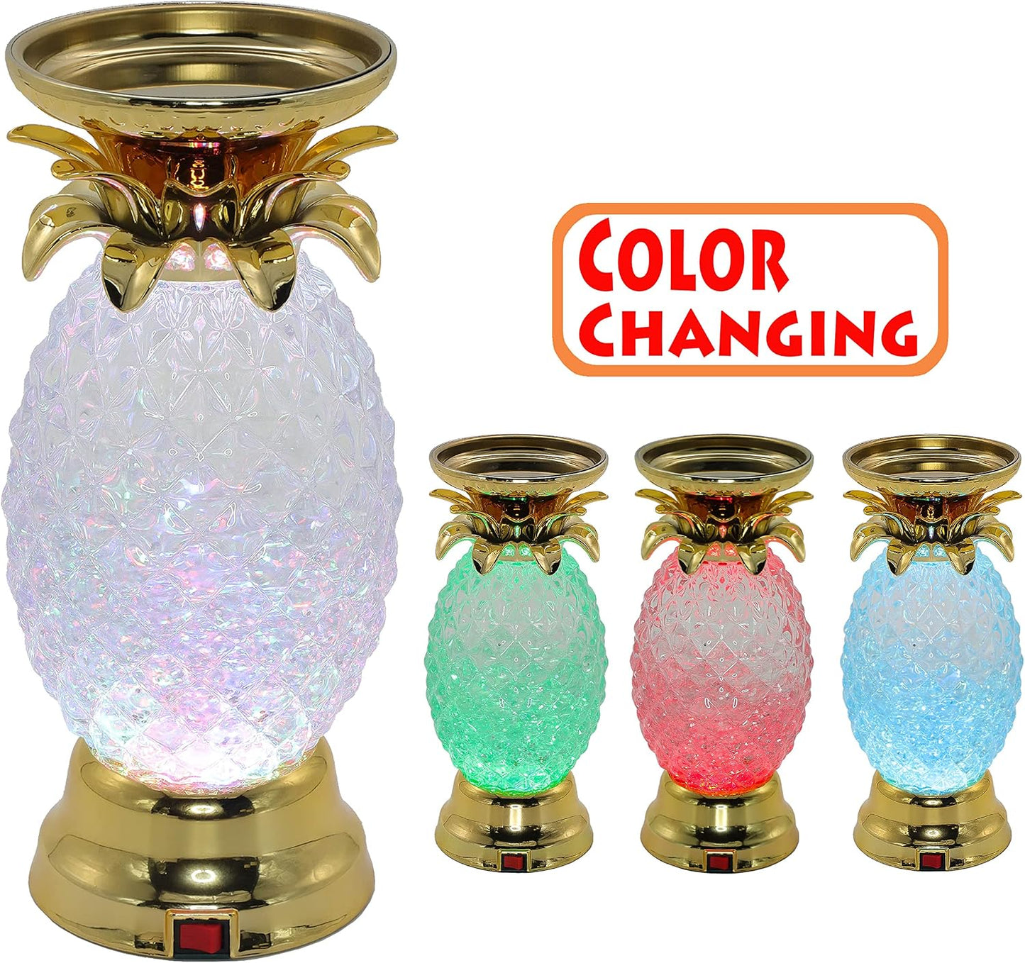 9.5" LED Color Changing Pineapple Table Lamps Decorative Candle Holders NEW